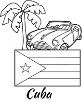 Cuban flag printable coloring sheet