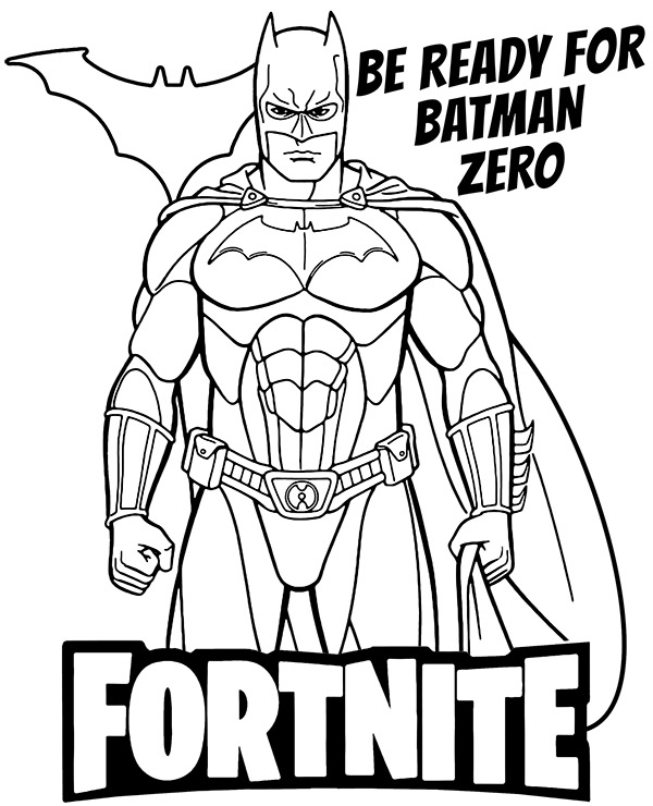 Batman Zero coloring page Fortnite