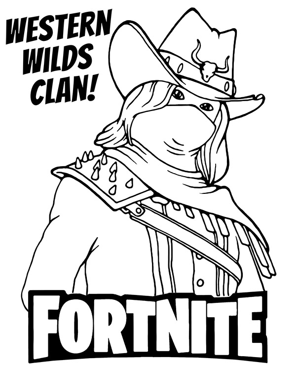 Printable Fortnite coloring page wit Calamity