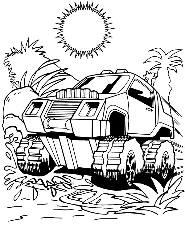 Off road vehicle coloring page