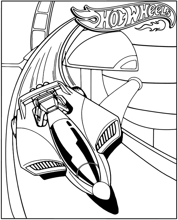 Spaceship coloring page to print 