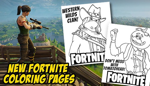 New Fortnite game coloring sheets