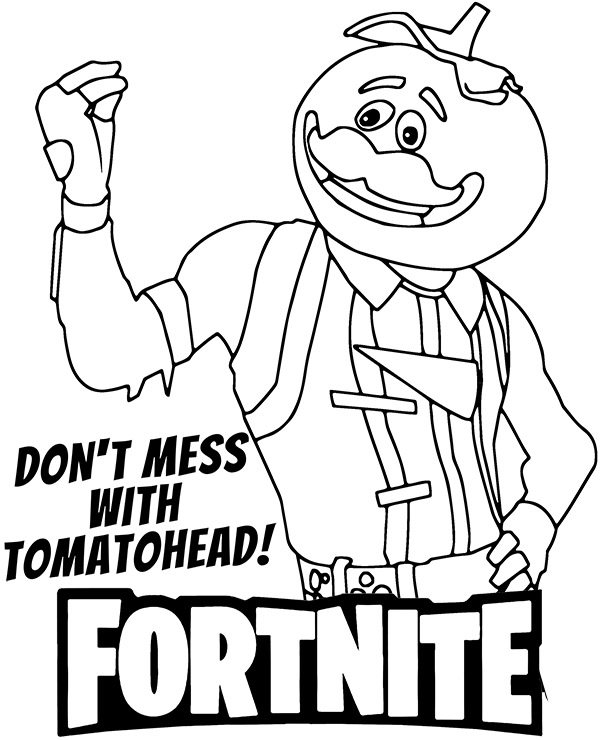 Fortnite tomatohead coloring page to print
