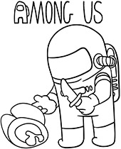 Astronaut impostor coloring page Among Us