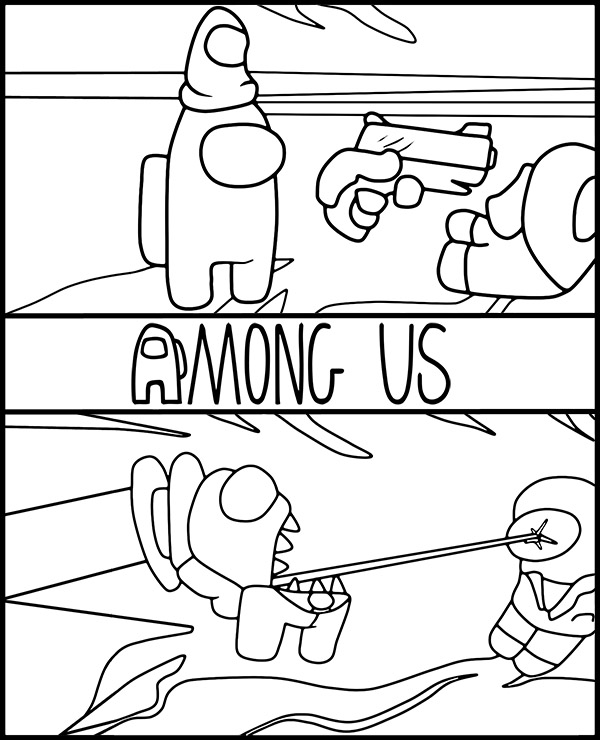 Among Us game coloring page