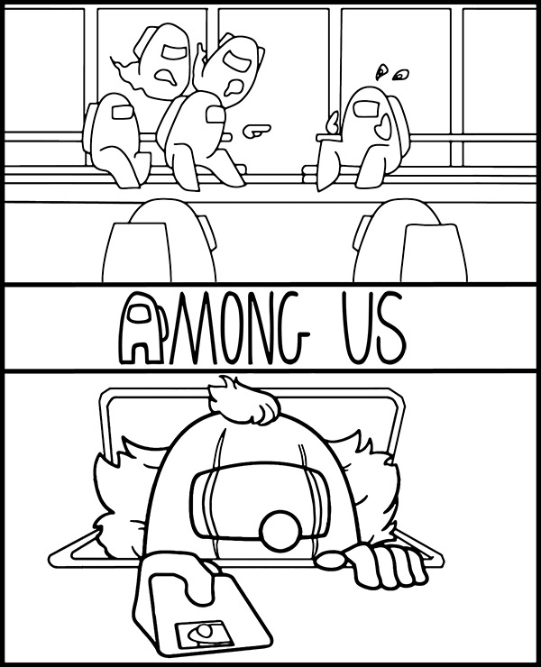 Among Us two pictures for coloring