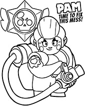 Brawler Pam coloring page sheets