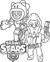 Brawl Stars coloring page Rosa and Colt