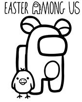 Easter coloring sheet Among Us