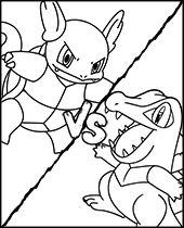 Pokemon battle coloring page sheet