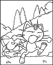 Pokemon cat coloring page to print