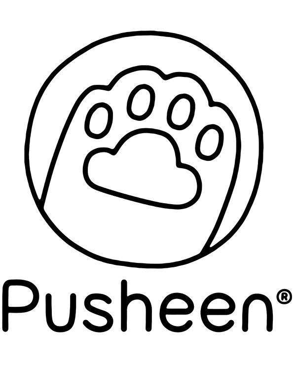 Pusheen logo with cat paw