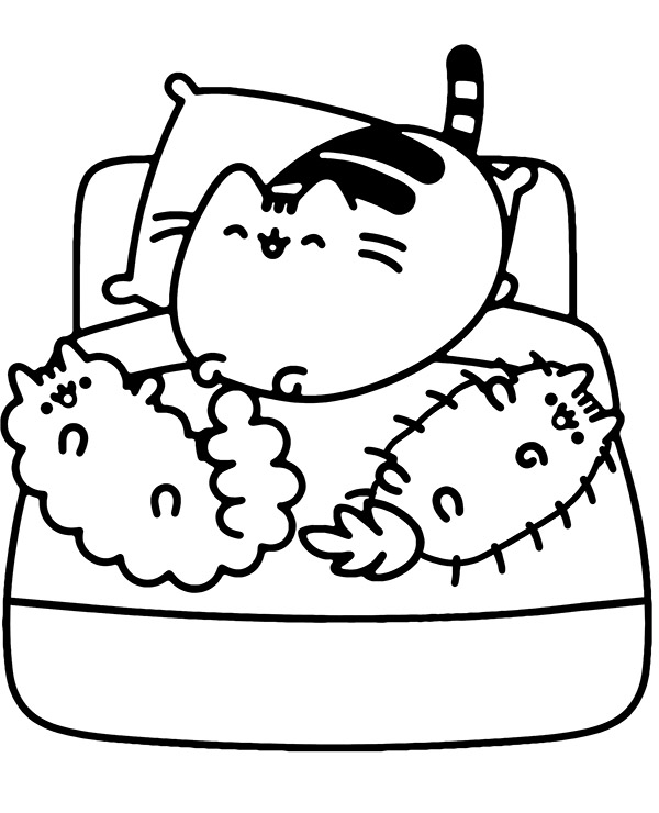 Coloring page Pusheen, Pip and Stormy