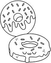 Donuts coloring sheets for kids