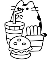 Pusheen coloring page for children