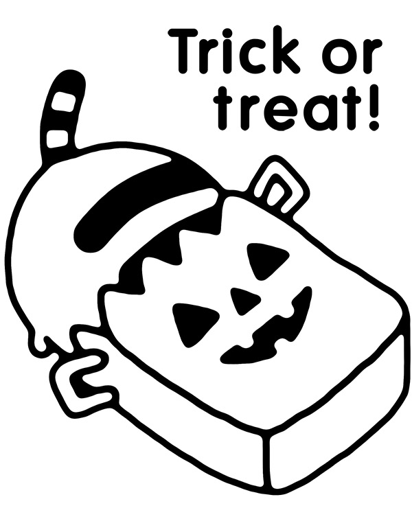 Halloween coloring page Trick or treat