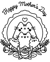 Mother's day coloring page Pusheen series