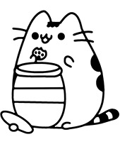 Easy Pusheen coloring pages