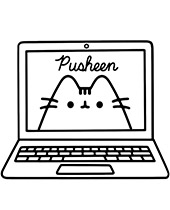 Pusheen the cat coloring page to print