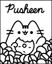 Pusheen worksheet for coloring