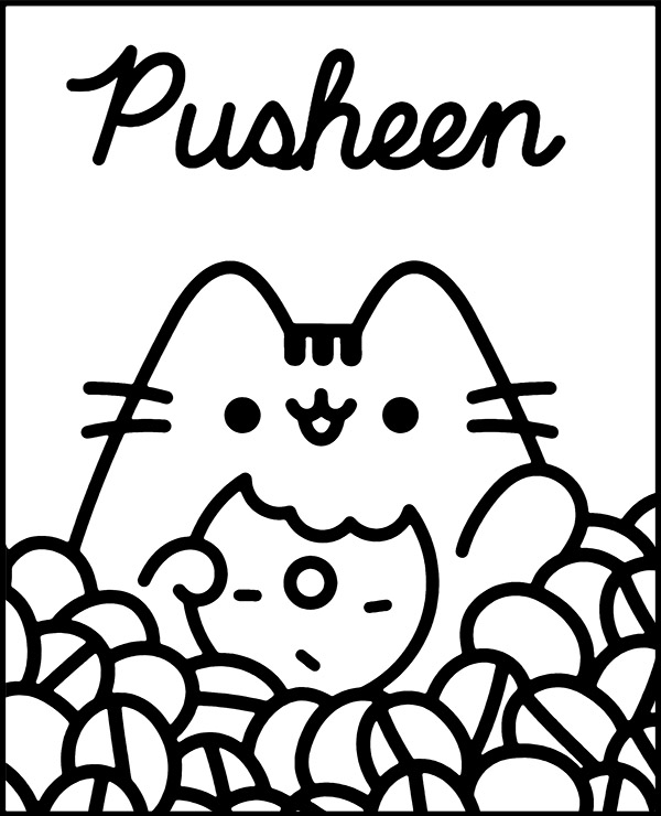 Print Pusheen coloring page