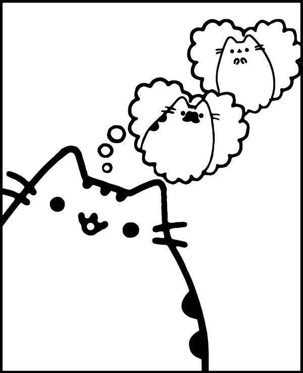 Free coloring page with Pusheen