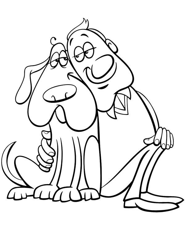 Dog coloring page best friends