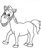 Happy horse coloring page