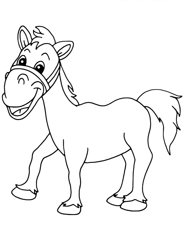 Cartoon horse coloring page