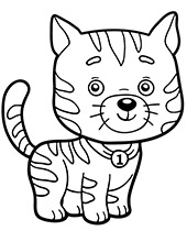 Little cat coloring picture for kids