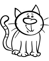 Simple coloring picture with a domestic cat