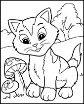 Fairy tale cat coloring page