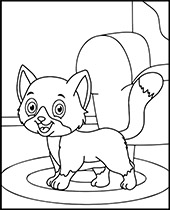 Home cat coloring pages for children