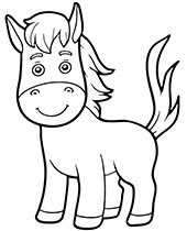 Simpole horse coloring picture