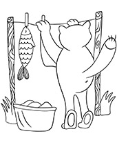 Hilarious cat coloring page