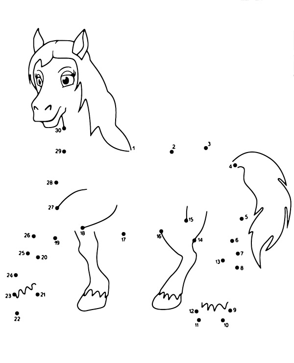 Dot to dot worsheet horse