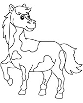 Spotted horse coloring page to print