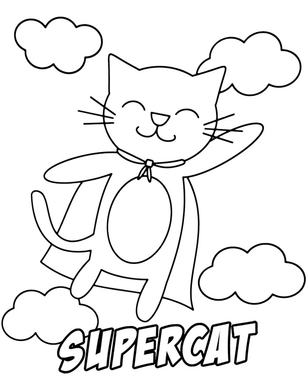 Printable coloring page supercat