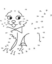 Print worksheet for kids with a cat