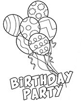 Birthday balloons coloring sheets