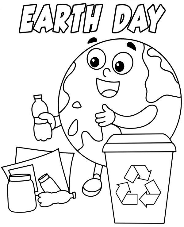 Earth day coloring pages recycling