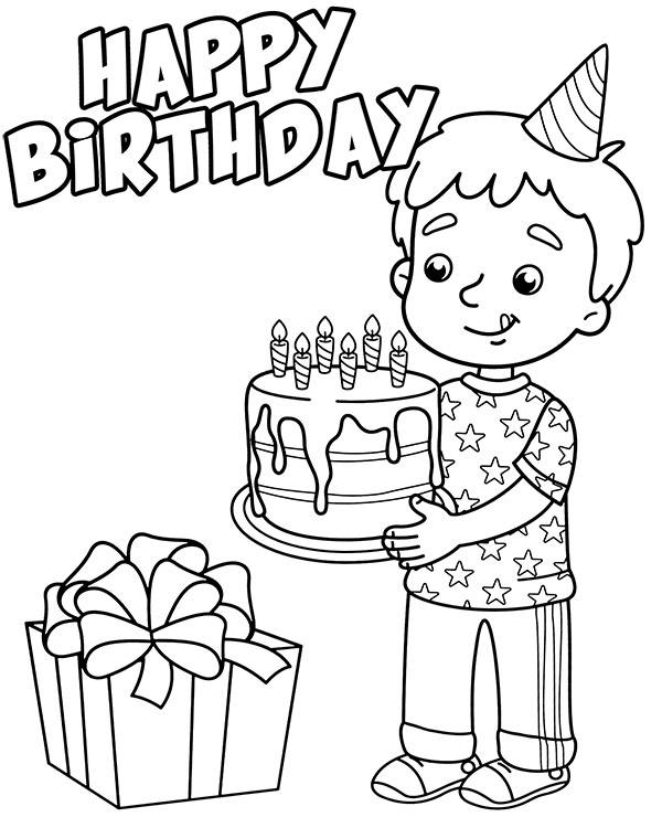 Happy birthday coloring page gift