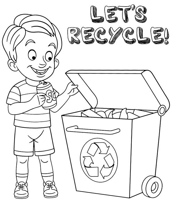 Let's recycle coloring page recycling
