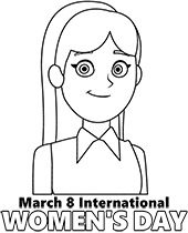 * March coloring pages for Women's Day