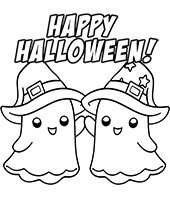 Ghosts coloring sheet for children