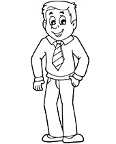 Man with tie coloring page sheet