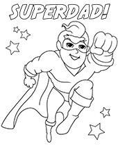 Superdad coloring page for kids