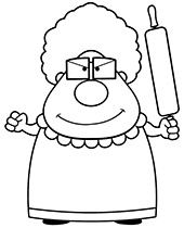 Funny old lady coloring pages grandparents