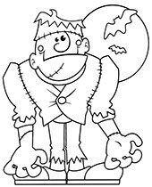 Funny zombie coloring pages Halloween