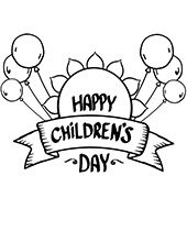 Children's day logos coloring sheets